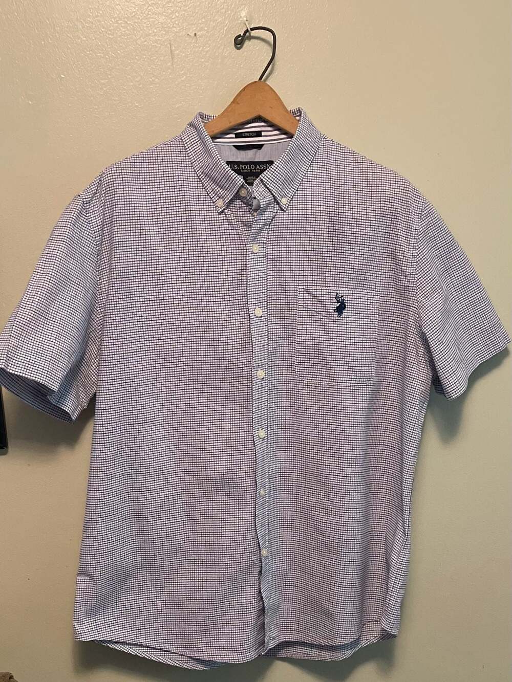 Blue Micro Check Workwear, Breathable, Lightweight,  Summer Heat,  Sz.XL‎